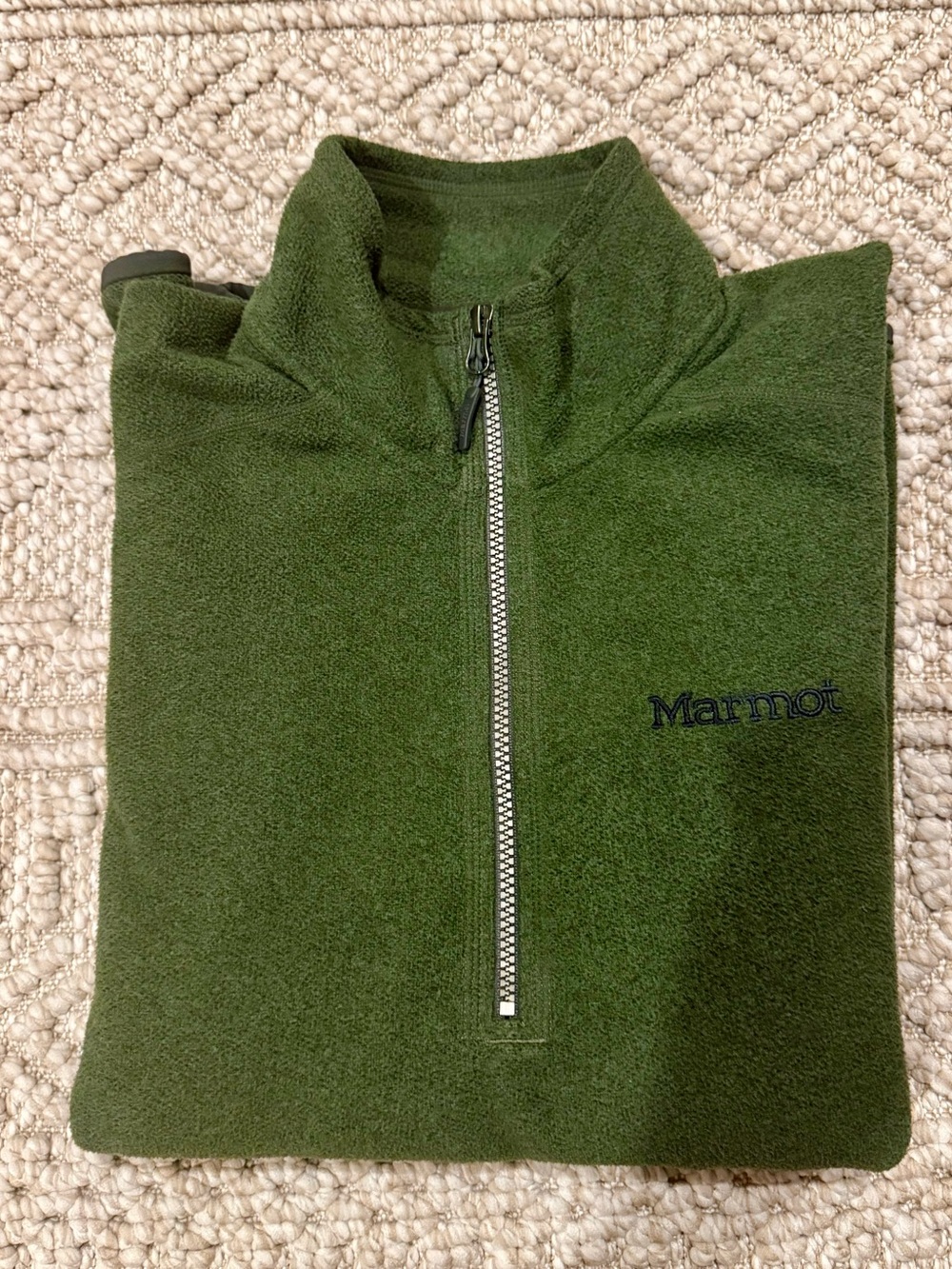 Marmot Men's Olive Green Half-Zip Fleece Pullover